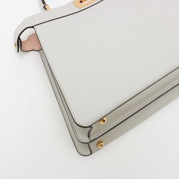 Fendi Peek-a-boo ICU Co., Ltd. Medium Leather 2 Way Handbag Gray 8BN321 - Picture 8 of 13
